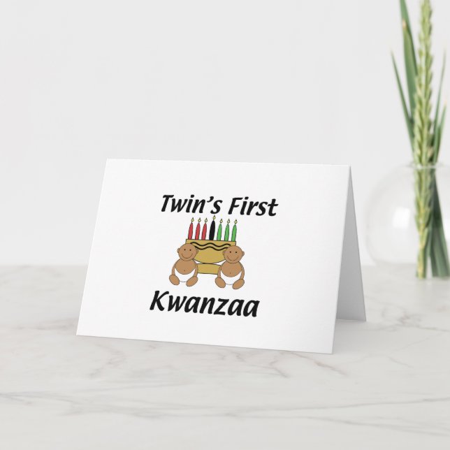Zwillinge erstes Kwanzaa Feiertagskarte (Vorderseite)