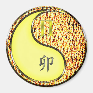 Zwillinge & Feuer Kaninchen Magnet