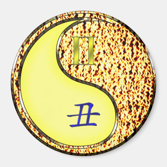 Zwillinge & Feuer Ochse Magnet (Vorne)