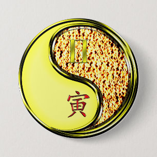 Zwillinge & Feuer Tiger Button