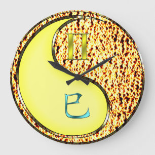 Zwillinge & Feuerschlange Große Wanduhr