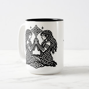 Zwillinge — Heimgesuchte Tinten-Zodiakutwins Zweifarbige Tasse