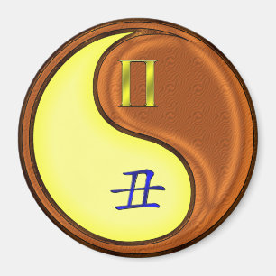 Zwillinge & Holz Ochse Magnet