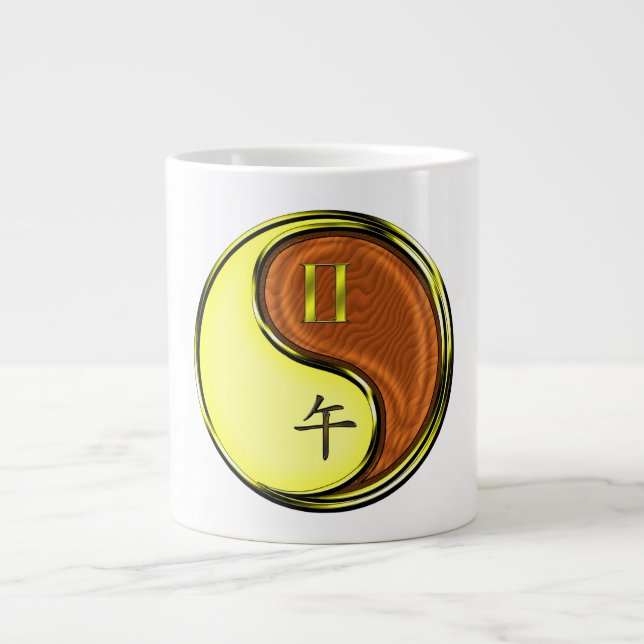Zwillinge & Holzpferd Jumbo-Tasse (Vorderseite)