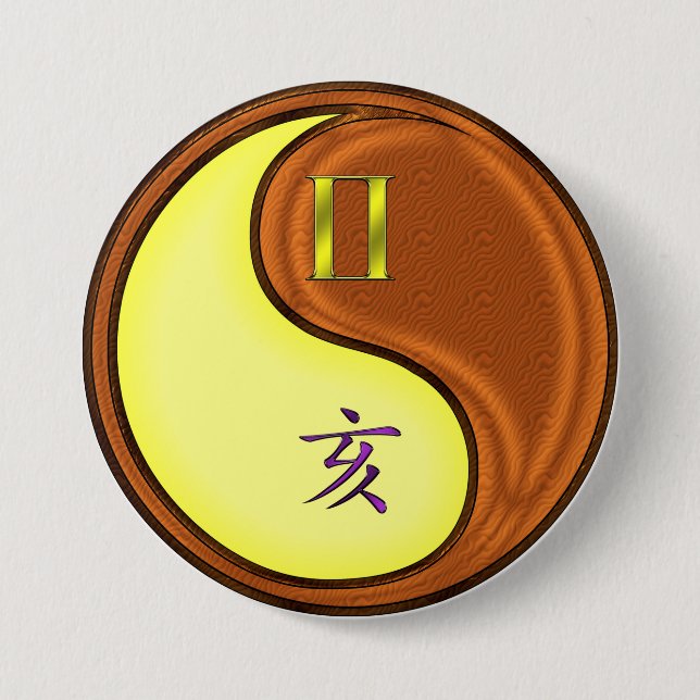 Zwillinge & Holzschwein Button (Vorderseite)