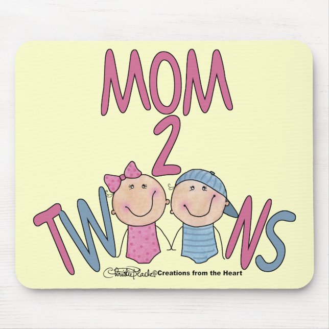 Zwillinge Junge und Mädchen der Mama-2 Mousepad (Vorne)