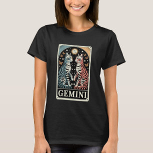 Zwillinge Katzen Sternzeichen Zwillinge Schmetterl T-Shirt