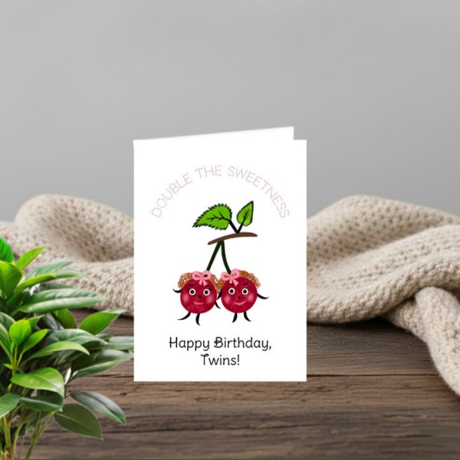 Zwillinge Kirsch Mädchen Karte (Von Creator hochgeladen)