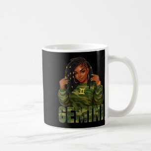 Zwillinge Königin Locd Schwarze Frau Camo Sternzei Kaffeetasse