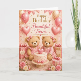 Zwillinge Mädchen Geburtstag Karte