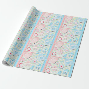 Zwillinge Mädchen und Jungen-Babyparty Geschenkpapier