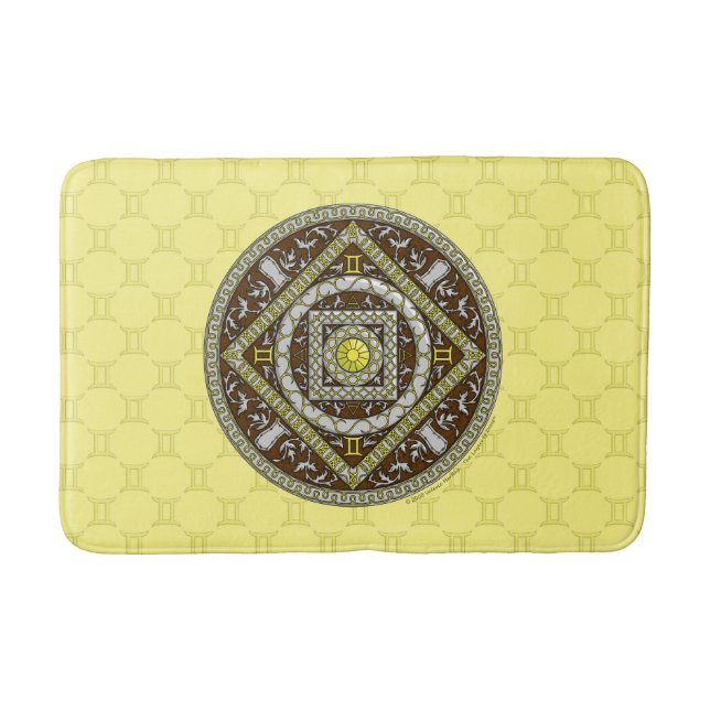 Zwillinge Mandala Badematte (Vorderseite)