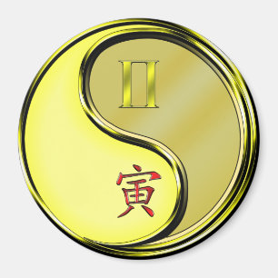 Zwillinge & Metall-Tiger Magnet