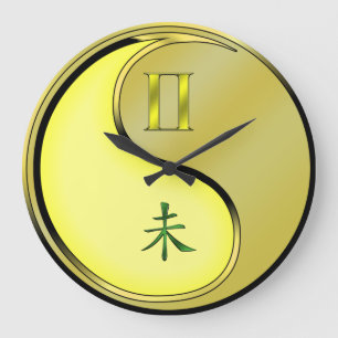 Zwillinge & Metall Ziege Große Wanduhr