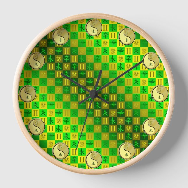Zwillinge & Metall Ziege Uhr (Vorderseite)