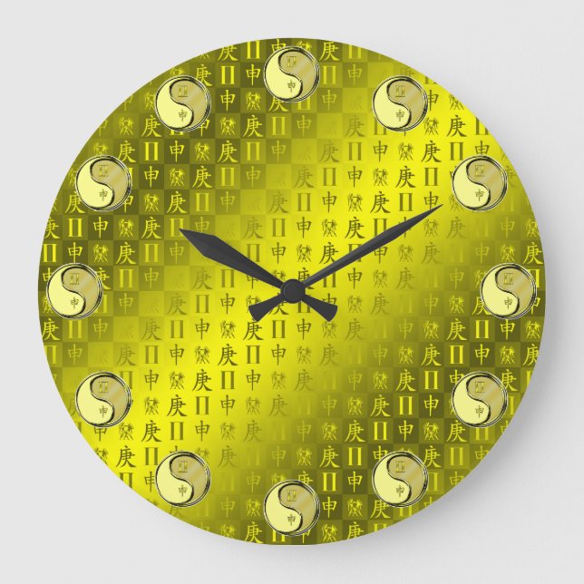 Zwillinge & Metallaffe Große Wanduhr (Vorderseite)