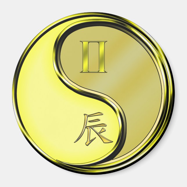 Zwillinge & Metalldrache Magnet (Vorne)