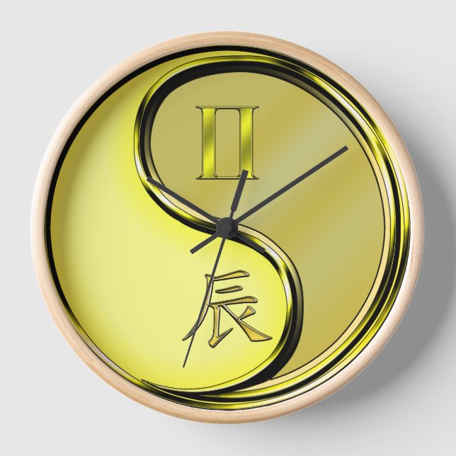 Zwillinge & Metalldrache Uhr (Vorderseite)