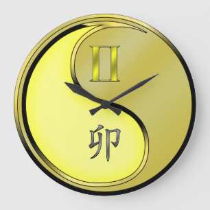 Zwillinge & Metallhase Große Wanduhr