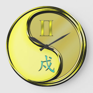 Zwillinge & Metallhund Große Wanduhr