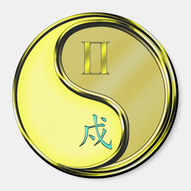 Zwillinge & Metallhund Magnet (Vorne)