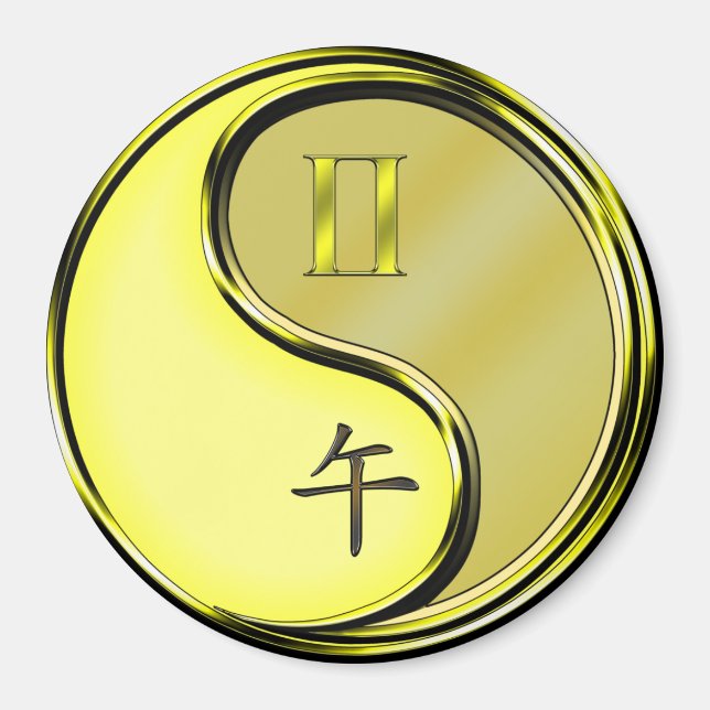 Zwillinge & Metallpferd Magnet (Vorne)