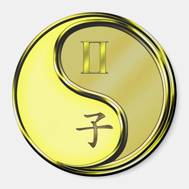 Zwillinge & Metallratte Magnet (Vorne)