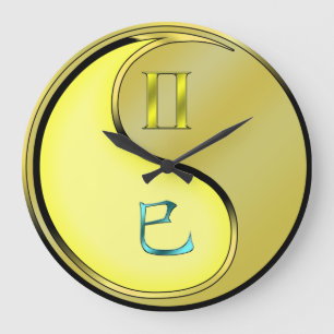 Zwillinge & Metallschlange Große Wanduhr