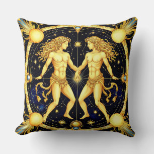Zwillinge mit astralen Symbolen Kissen