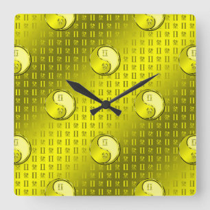 Zwillinge Quadratische Wanduhr