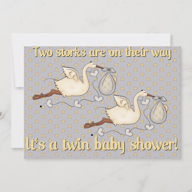 Zwillinge sind auf der Weisen-Babyparty Einladung (Vorderseite)