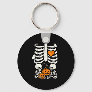 Zwillinge Skelett Babys Halloween Schwangerschafts Schlüsselanhänger