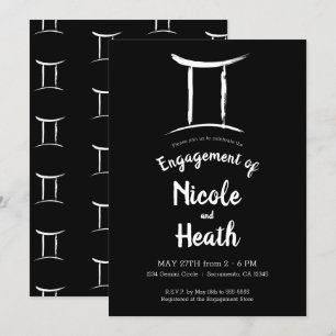 ZWILLINGE Sternzeichen Astrologie Engagement-Party Einladung