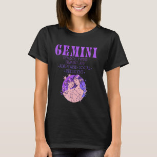 Zwillinge Sternzeichen Symbol Mai Juni Geburtstag T-Shirt