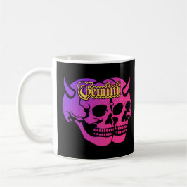 Zwillinge Teufelsschädel Gothic Sternzeichen Astro Kaffeetasse
