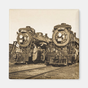 Zwillinge Vintage-Lokomotiven Magnet