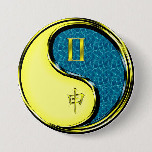 Zwillinge & Wasser-Affe Button