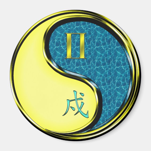 Zwillinge & Wasserhund Magnet (Vorne)