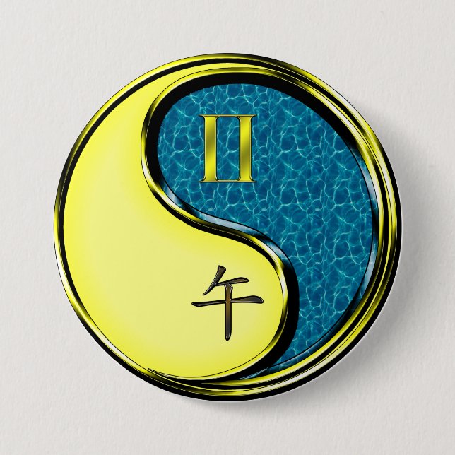 Zwillinge & Wasserpferd Button (Vorderseite)