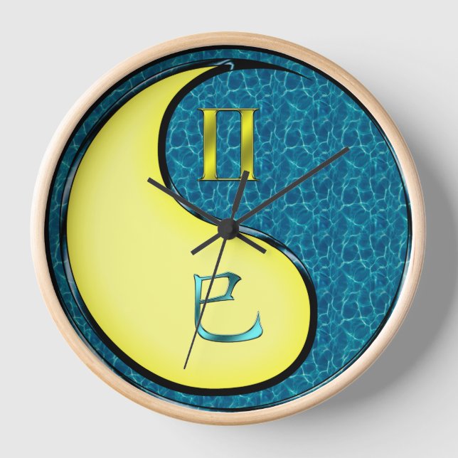 Zwillinge & Wasserschlange Uhr (Vorderseite)