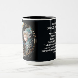 Zwillinge-Zodiac-Kunst für 21. Mai–20. Juni  Tasse