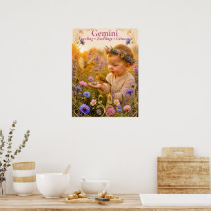 Zwillinge Zodiac Kunst Traumhafte Astrologie Sam Poster