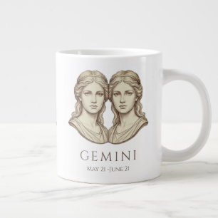 Zwillinge-Zodiac-Personalisierter Name & Geburtsda Jumbo-Tasse
