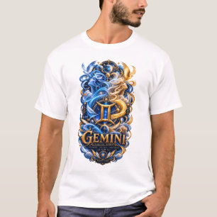 Zwillinge Zodiac Sternen Luftströmungen Astrologie T-Shirt