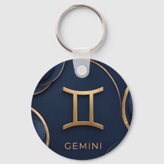 Zwillinge Zodiac Symbol Luxus Gold Celestial Astro Schlüsselanhänger