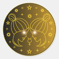 Zwillinge-Zodiak-Emblem | Minimales Himmelsymbol