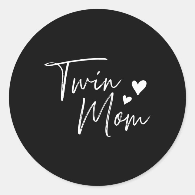 ZwillingMama He Runder Aufkleber (Vorderseite)
