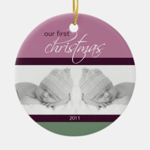 Zwillings-1. Weihnachtsbrauch-Verzierung (Pflaume) Keramikornament