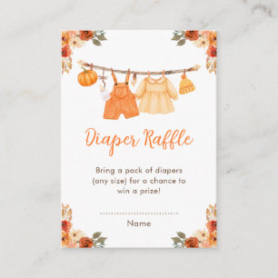 Zwillings-Baby-Party-Windeln-Raffle mit Herbstklei Begleitkarte