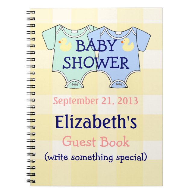 Zwillings-BabypartyGuestbook Notizblock (Vorderseite)